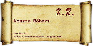 Koszta Róbert névjegykártya