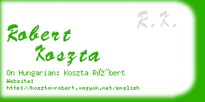 robert koszta business card